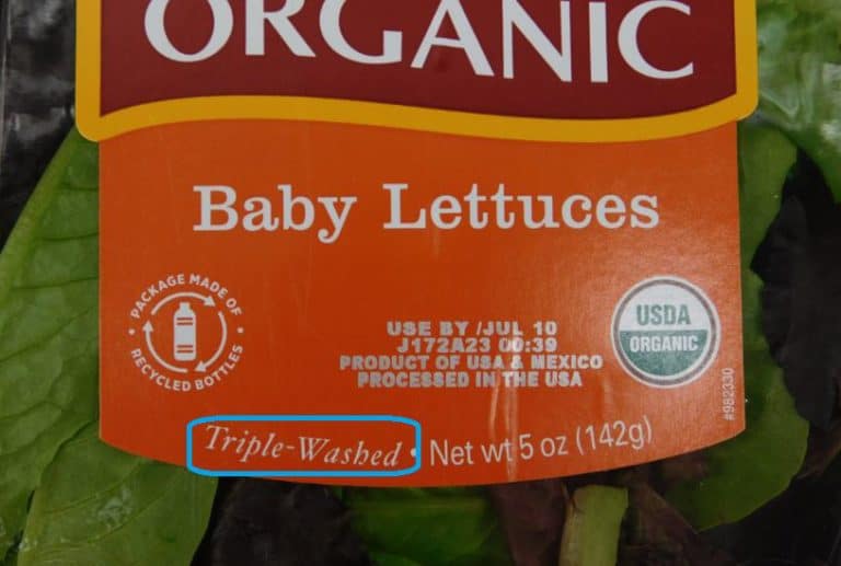 Pre-Washed Lettuce - Triple-Washed Salad Label