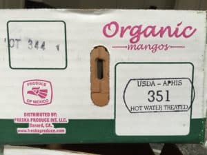 Mango Hot Water Treatment Labeling