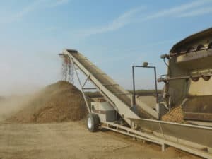 Almond Harvesting - Stock Piles
