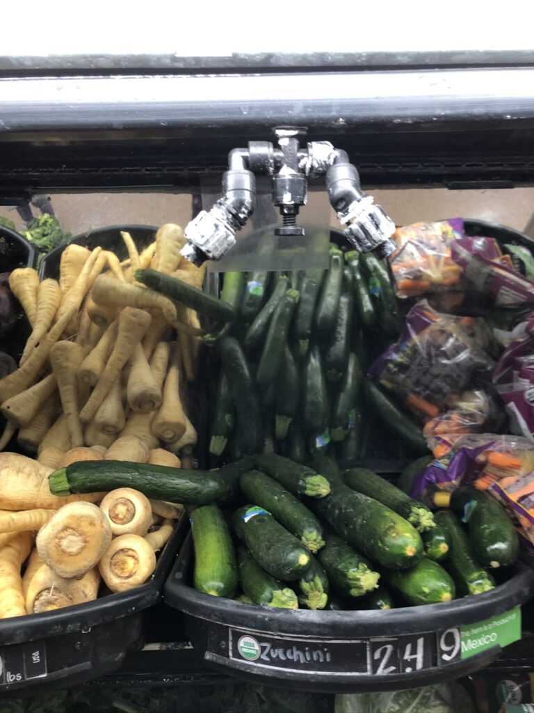 Dirty produce display