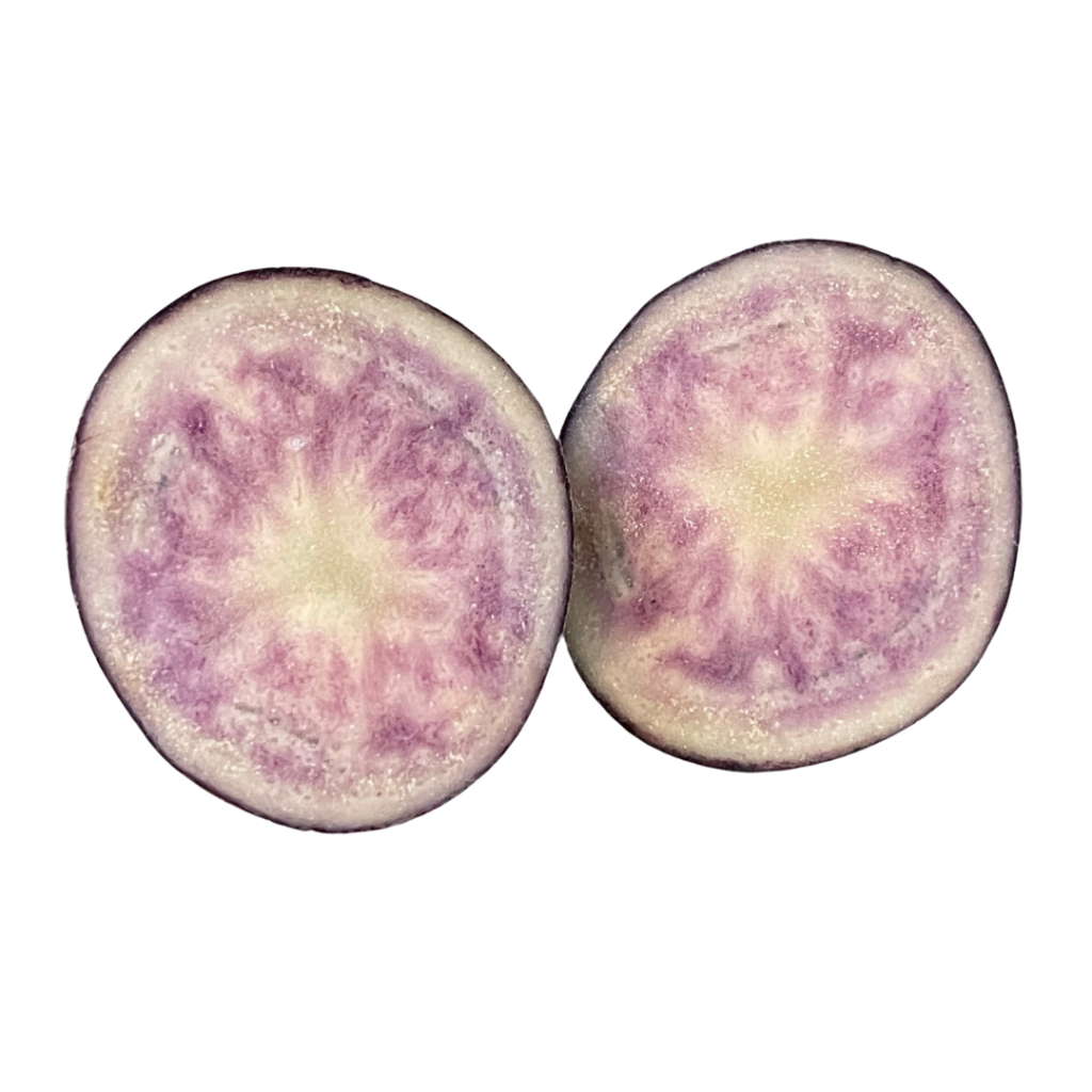 Purple and white fleshed potato