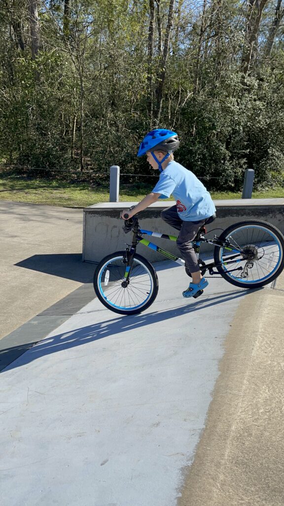 biking with Guardian Bikes at the skate park