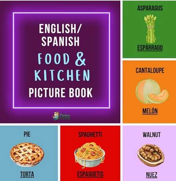 english spanish food and kitchen picture book