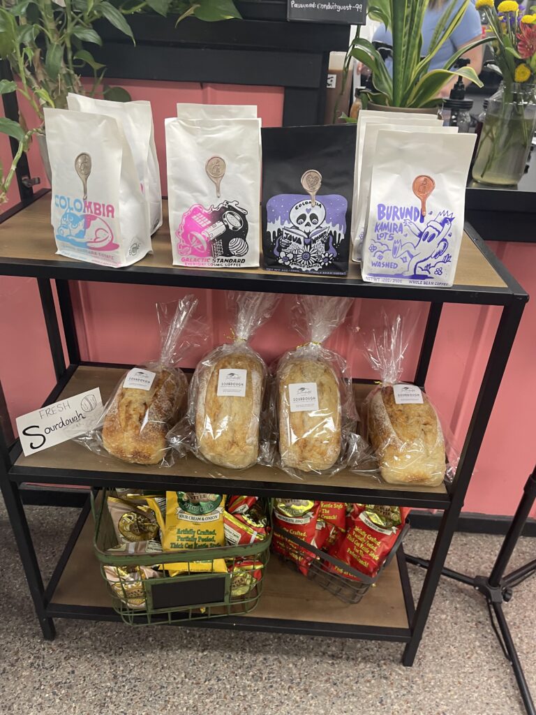 sourdough sandwich loaf bags on display
